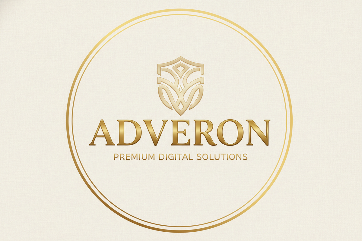 Gold and beige tone with the word ADVERON 